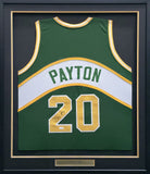 SEATTLE SUPERSONICS GARY PAYTON AUTOGRAPHED FRAMED GREEN JERSEY JSA 241401