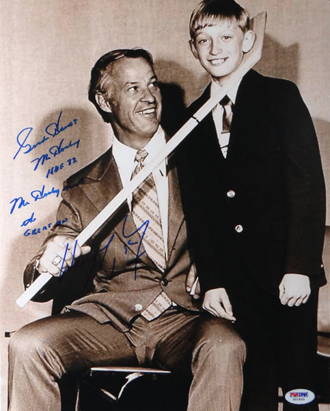 Wayne Gretzky & Gordie Howie Autographed 11x14 Photo w/ INSC - PSA/DNA