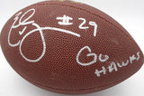 Earl Thomas Autographed Football Seattle Seahawks "Go Hawks" Beckett QR #BS30357