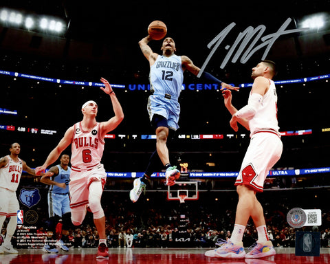 JA MORANT AUTOGRAPHED 8X10 PHOTO MEMPHIS GRIZZLIES BECKETT BAS QR STOCK #218588