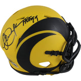 Eric Dickerson Autographed Los Angeles Rams Rave Mini Helmet HOF Beckett 49601