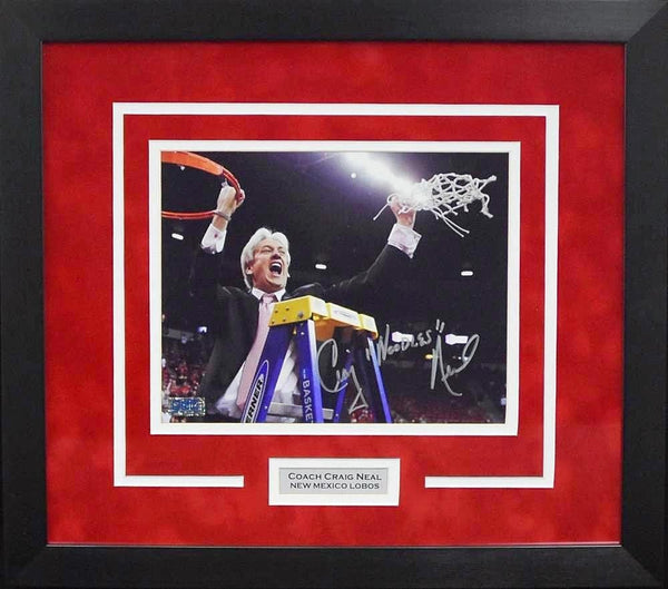 CRAIG NEAL AUTOGRAPHED NEW MEXICO LOBOS 8x10 FRAMED PHOTO COA