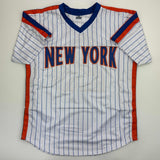 Signed Danny Heep 86 WS Champs New York Pinstripe Jersey JSA COA