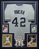 FRAMED N.Y. YANKEES MARIANO RIVERA AUTOGRAPHED SIGNED INSC JERSEY BECKETT HOLO