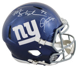 Giants (2) Taylor & Strahan Signed Full Size Speed Proline Helmet W/ Case BAS W