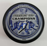 Martin St. Louis Signed Tampa Bay Lightning Stanley Cup Champions Puck (JSA COA)