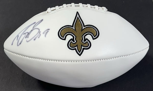 Drew Brees Signed Saints White Panel NFL Football SB XLVI #9 Autograph Fanatics