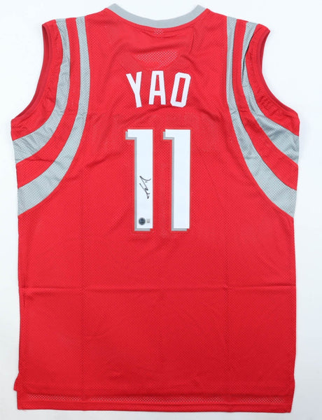 Yao Ming Signed Houston Rockets Jersey (Beckett) #1 Overall Pick 2002 NBA Draft
