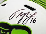 TYLER LOCKETT AUTOGRAPHED SEAHAWKS LUNAR ECLIPSE FULL SIZE HELMET MCS 236382