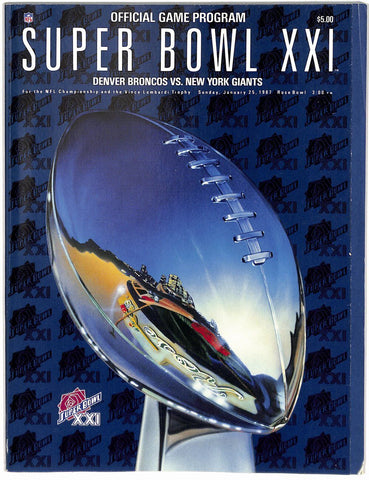 Super Bowl XXI Game Program 1-25-87 Broncos vs. Giants Phil Simms MVP 181636
