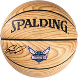 Gordon Hayward Charlotte Hornets Signed Spalding Team Logo Woodgrain Basketball