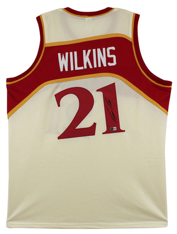 Dominique Wilkins Authentic Signed Cream Pro Style Jersey BAS Witnessed