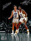 John Stockton & Karl Malone Autographed 16x20 Photo Jazz (Smudged) Beckett