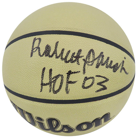 Robert Parish Signed Wilson Gold NBA Basketball w/HOF'03 - (SCHWARTZ COA)