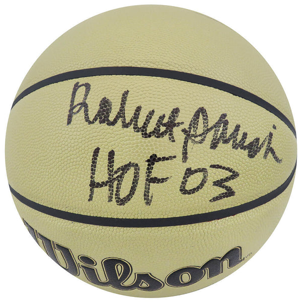 Robert Parish Signed Wilson Gold NBA Basketball w/HOF'03 - (SCHWARTZ COA)