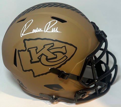 KC Chiefs RASHEE RICE Signed Full Size 23 SALUTE Replica Speed Helmet AUTO - BAS