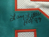 Autographed/Signed LARRY LITTLE "HOF 93" Miami White Football Jersey JSA COA
