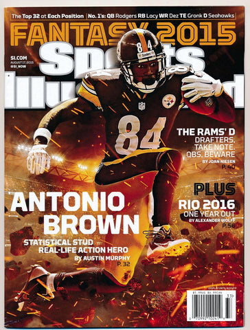 August 17, 2015 Antonio Brown Sports Illustrated NO LABEL Newsstand Steelers