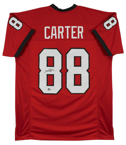 Georgia Jalen Carter Authentic Signed Red Pro Style Jersey BAS Witness