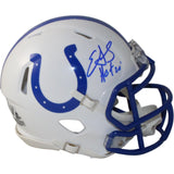 Edgerrin James Autographed Indianapolis Colts TB Mini Helmet HOF Beckett W 54759