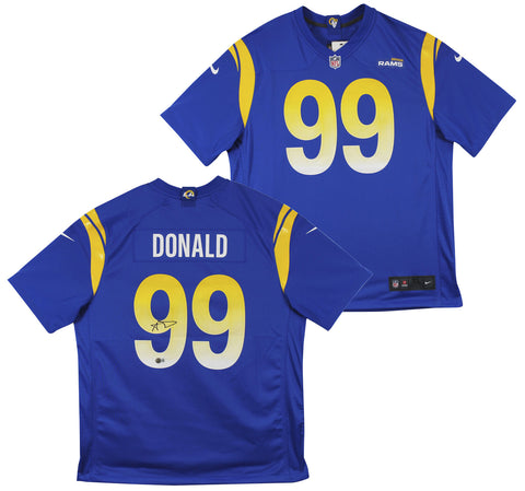 Rams Aaron Donald Authentic Signed Blue Nike Game Jersey BAS Witnessed