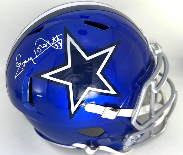 Cowboys TONY DORSETT Signed Full Size FLASH peed Replica Helmet AUTO - JSA