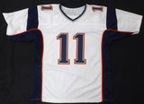 New England Patriots Julian Edelman Autographed White Jersey Beckett #BE41998