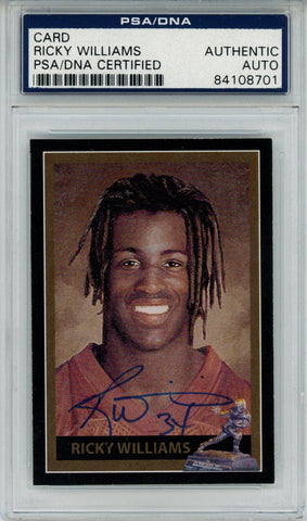 Ricky Williams Autographed/Signed Custom Trading Card PSA Slab 43800