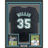 Framed Autographed/Signed Dontrelle Willis 35x39 Florida Jersey JSA COA