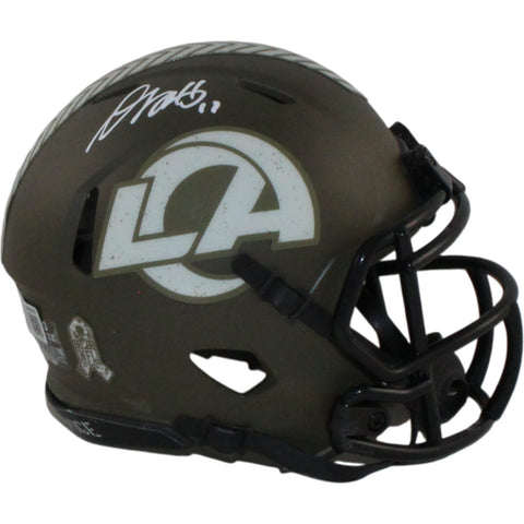 Davante Adams Autographed Los Angeles Rams 22 STS Mini Helmet Beckett WIT 55037