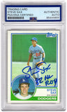 Steve Sax Signed Dodgers 1983 Topps Baseball Card #245 w/ROY -(PSA Encapsulated)