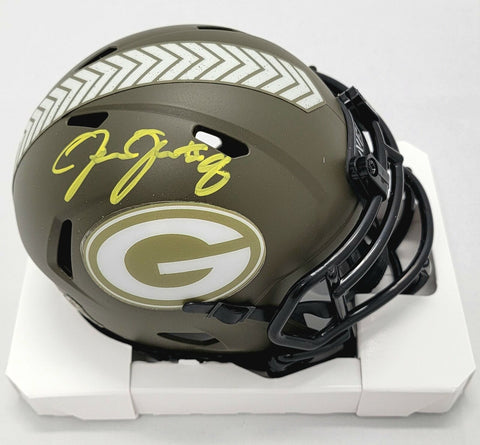 Josh Jacobs Autographed Green Bay Packers Salute To Service Mini Helmet Beckett