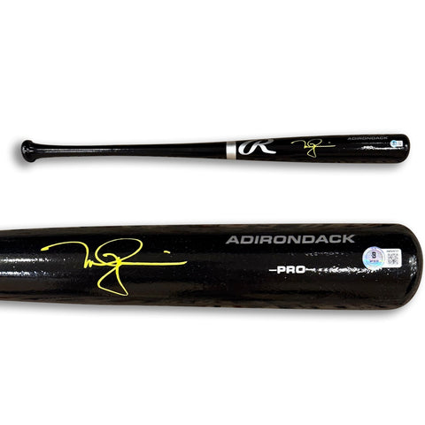 Mark McGwire Autographed MLB Signed Black Baseball Bat Beckett Witness Yellow