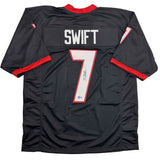 Autographed/Signed D'ANDRE SWIFT Georgia Black College Jersey JSA COA