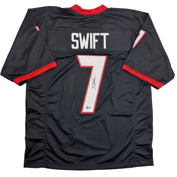 Autographed/Signed D'ANDRE SWIFT Georgia Black College Jersey JSA COA