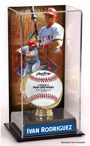 Ivan Rodriguez Texas Rangers Hall of Fame Sublimated Display Case with Image