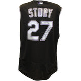 Trevor Story Signed '18 Postseason Game Issued Rockies Jersey 46 Beckett 57816