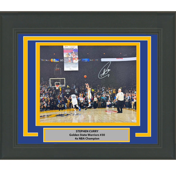 Framed Autographed/Signed Stephen Steph Curry Warriors 16x20 Photo JSA COA #6