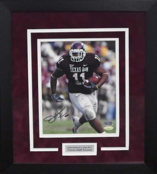 JORVORSKIE LANE AUTOGRAPHED TEXAS A&M AGGIES 8x10 FRAMED PHOTO TRISTAR