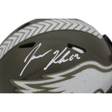 Jason Kelce Signed Philadelphia Eagles 22 Salute Mini Helmet PSA 45814
