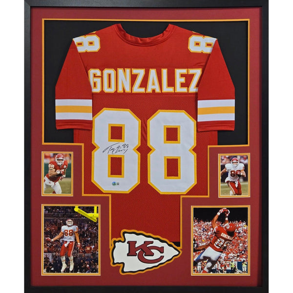 Tony Gonzalez Autographed Signed Framed Red KC Chiefs Jersey BECKETT