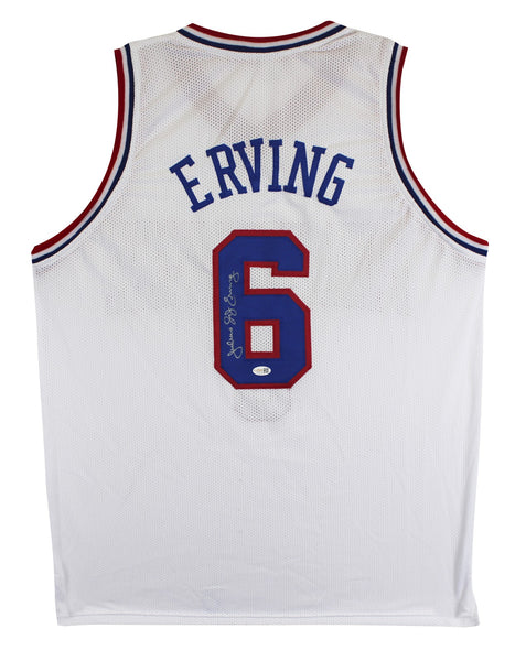 Julius "Dr. J" Erving Authentic Signed White Pro Style Jersey JSA Witness