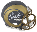 Rams Kurt Warner Authentic Signed Slate Speed Mini Helmet W/ Case BAS Witnessed