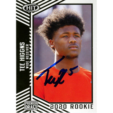 Tee Higgins Autographed Sage Premier Draft Card 67 Trading Card Beckett 48930