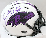 Derrick Mason Autographed Baltimore Ravens Lunar Speed Mini Helmet-Beckett W