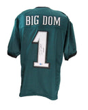 Dom DiSandro Signed/Inscribed Green Custom Football Jersey Eagles Beckett 192784