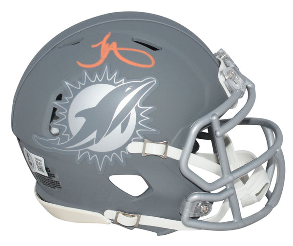 TYREEK HILL SIGNED AUTOGRAPHED MIAMI DOLPHINS SLATE SPEED MINI HELMET BECKETT