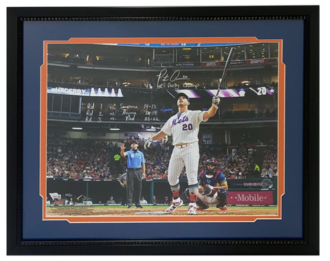 Pete Alonso Autographed Mets Multi-Inscribed Framed 16" x 20" Photo Fanatics LE