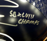 RUSSELL WILSON AUTO SEAHAWKS SB FULL SIZE HELMET SB CHAMPS SILVER RW HOLO 72351