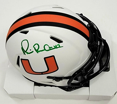 Michael Irvin Signed University of Miami UM Lunar Eclipse Mini Helmet Beckett